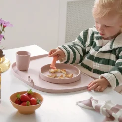 Dækkeserviet med høj kant i silikone - Elphee - Pudder