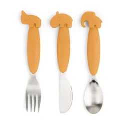 Easy-grip bestiksæt - Deer friends - Mustard