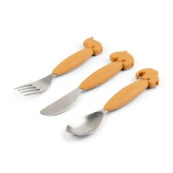 Easy-grip bestiksæt - Deer friends - Mustard