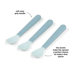 Foodie easy-grip babyske 3-pak - Blå