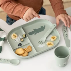 Foodie inddelt tallerken sæt - Croco - Grøn
