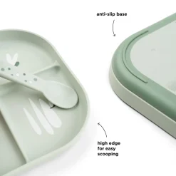 Foodie inddelt tallerken sæt - Croco - Grøn