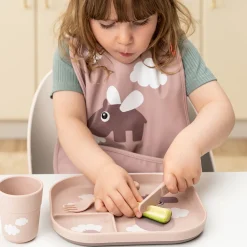 Foodie inddelt tallerken sæt - Happy clouds - Pudder