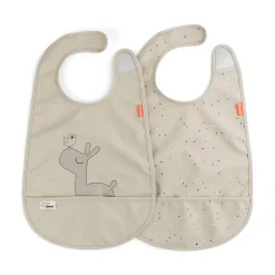 Hagesmæk med velcro 2-pak - Lalee - Sand