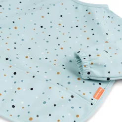 Hagesmæk m/ærmer og lomme - Happy dots - Blå