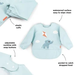 Hagesmæk m/ærmer og lomme - Playground - Blå