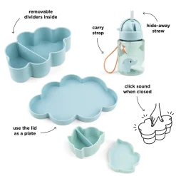 Kanvas børnerygsæk-sæt - Blå