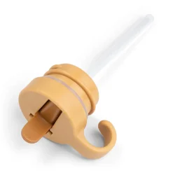 Låg & sugerør - Metalflaske - Raffi - Mustard