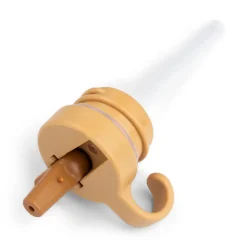 Låg & sugerør - Metalflaske - Raffi - Mustard