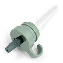 Låg & sugerør - Metalflaske - Croco - Grøn