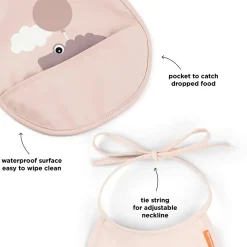 Lille hagesmæk i lomme 2-pak - Happy Clouds - Pudder