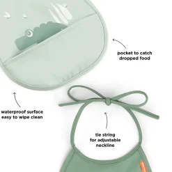 Lille hagesmæk med lomme 2-pak - Croco - Grøn