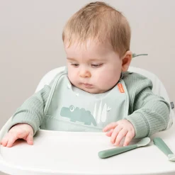 Lille hagesmæk med lomme 2-pak - Croco - Grøn