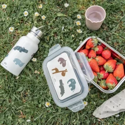 Madkasse i rustfrit stål - Deer friends - Blå