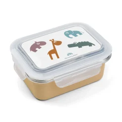 Madkasse i rustfrit stål - Deer friends - Mustard