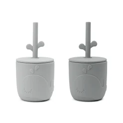 Peekaboo sugerørskop 2 stk. - Wally - Grå