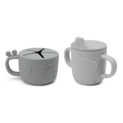 Peekaboo tud/snack kop sæt - Deer friends - Grå