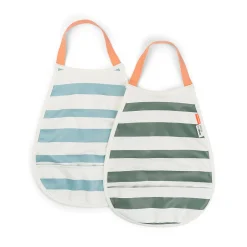 Pull-over hagesmæk 2-pak - Striber - Blå/Grøn