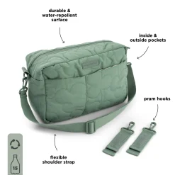 Quiltet barnevognstaske - grøn