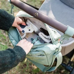 Quiltet barnevognstaske - grøn