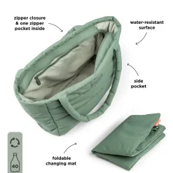 Quiltet pusle tote bag - Grøn