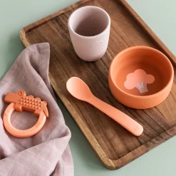 Silikone første spisesæt - Papaya