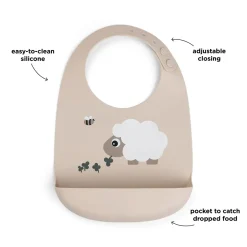 Silikone hagesmæk - Sheepy - Sand