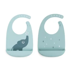 Silikone hagesmæk 2-pak - Elphee - Blå