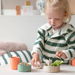 Silikone skål sæt 2 stk - Lalee - Sand/Grøn