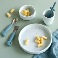 Silikone spisesæt - Confetti - Blå