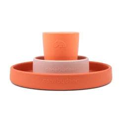 Silikone spisesæt - Happy clouds - Papaya