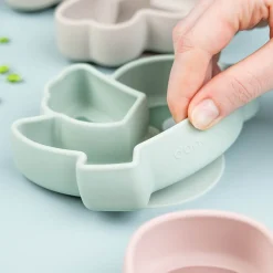 Silikone Stick&Stay snacktallerken - Birdee - Blå