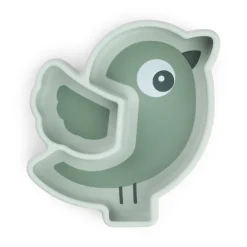 Silikone Stick&Stay snacktallerken - Birdee - Grøn