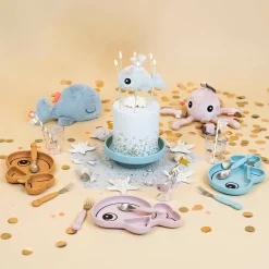 Silikone Stick&Stay tallerken - Wally - Blå