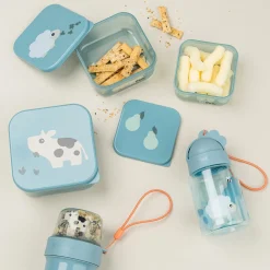 Snack boks sæt 3 stk. - Tiny farm - Blå