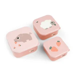Snack boks sæt 3 stk. - Tiny farm - Pudder