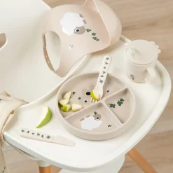 Stick&Stay inddelt tallerken - Tiny farm - Sand