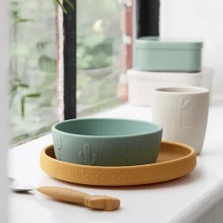 Stick&Stay spisesæt - Lalee - Grøn/Mustard/Sand