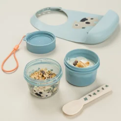 To go 2-way snackbøtte S - Tiny farm - Blå