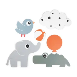 Vægdekoration 6 stk. - Deer friends - Farvemix